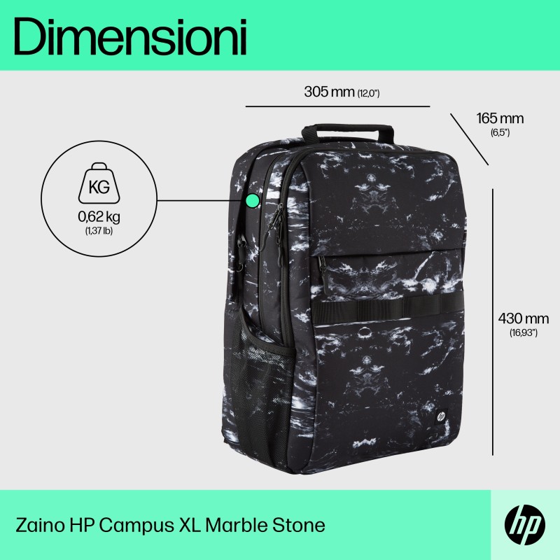 XL Stone Backpack HP Campus Marble