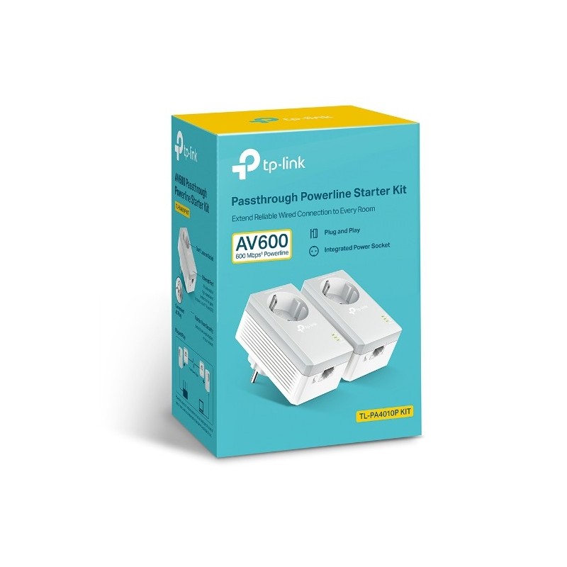 TP-Link TL-PA4010P KIT V5 adattatore di rete PowerLine 600 Mbit s Collegamento ethernet LAN Bianco 2 pz