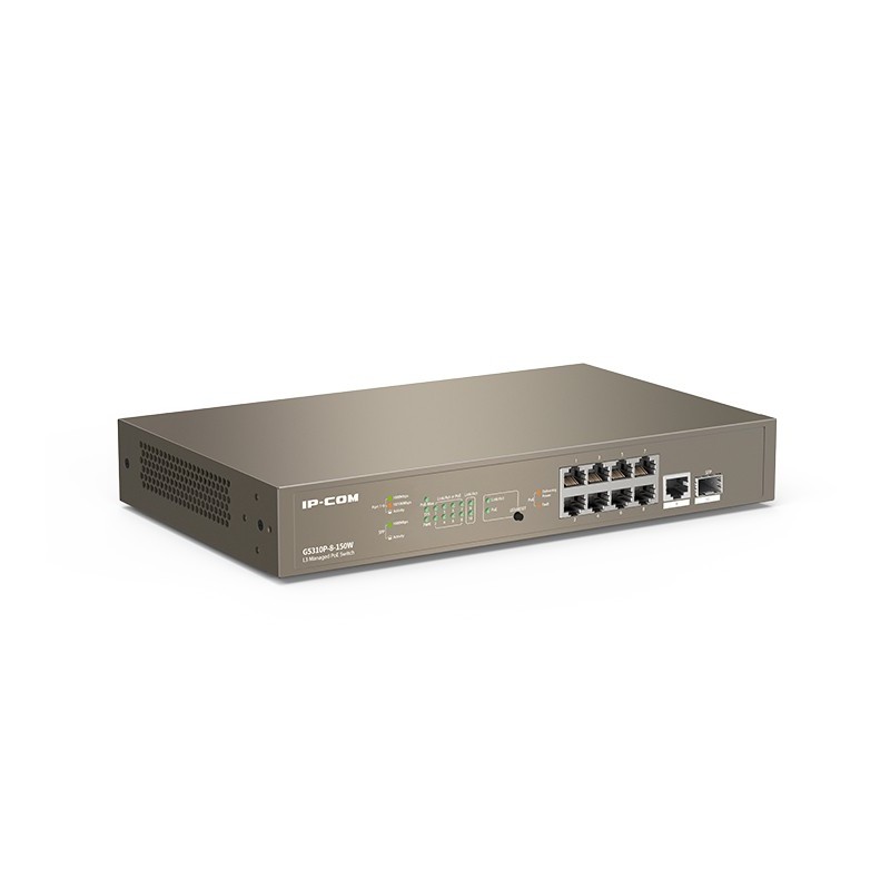 IP-COM Networks G5310P-8-150W switch di rete Gestito L3 Gigabit Ethernet (10 100 1000) Supporto Power over Ethernet (PoE) Grigio