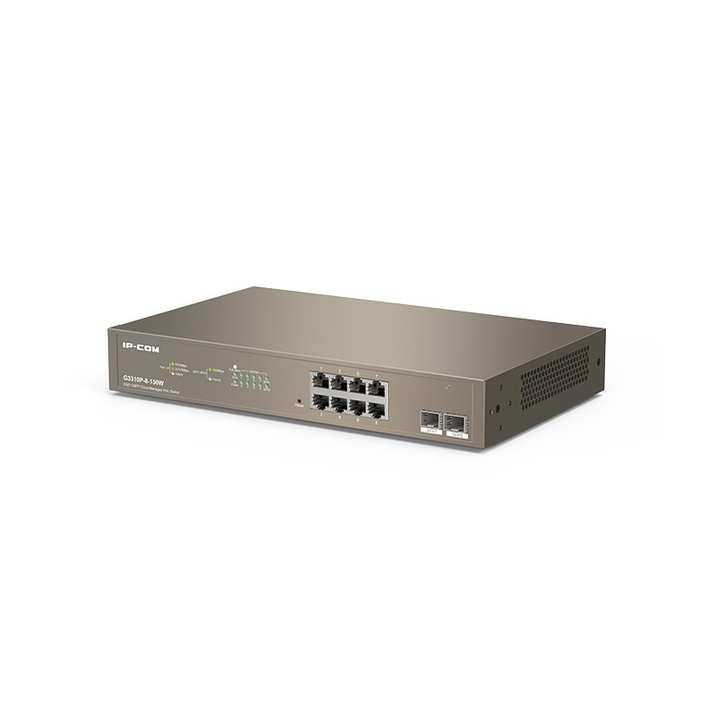 IP-COM Networks G3310P-8-150W switch di rete Gestito L2 Gigabit Ethernet (10 100 1000) Supporto Power over Ethernet (PoE) Grigio