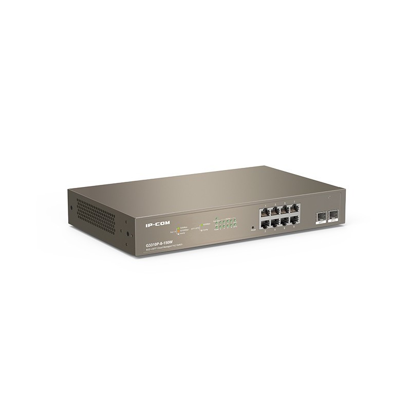 IP-COM Networks G3310P-8-150W switch di rete Gestito L2 Gigabit Ethernet (10 100 1000) Supporto Power over Ethernet (PoE) Grigio