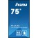 iiyama LH7554UHS-B1AG visualizzatore di messaggi Pannello piatto per segnaletica digitale 190,5 cm (75") LCD Wi-Fi 500 cd m² 4K