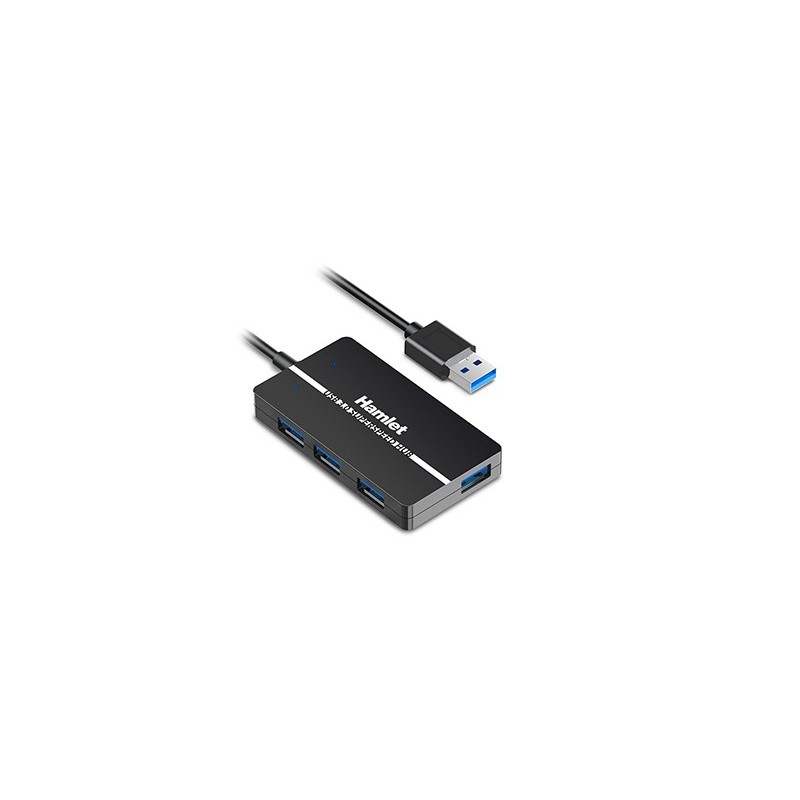 Hamlet XHUB-04U3P hub di interfaccia USB 3.2 Gen 1 (3.1 Gen 1) Type-A 5000 Mbit s Nero