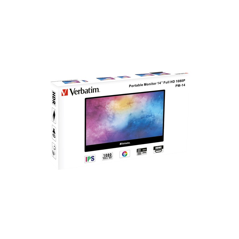 Verbatim 49590 Monitor PC 35,6 cm (14") 1920 x 1080 Pixel Full HD LCD Nero