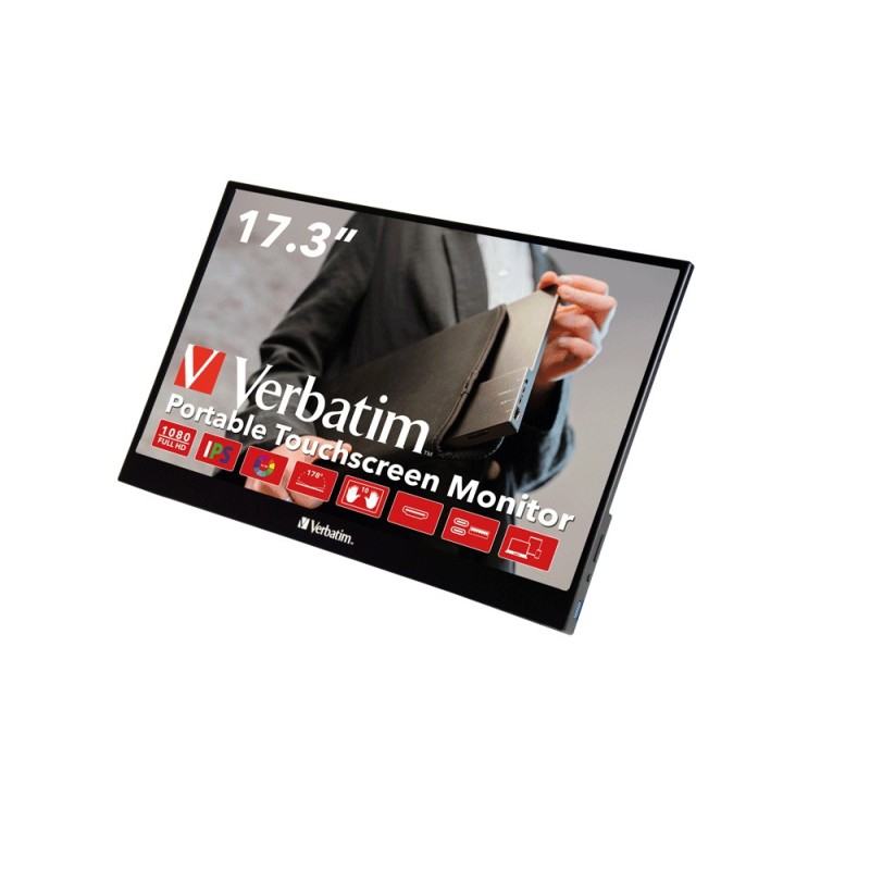 Verbatim 49593 Monitor PC 43,9 cm (17.3") 1920 x 1080 Pixel Full HD LCD Touch screen Nero
