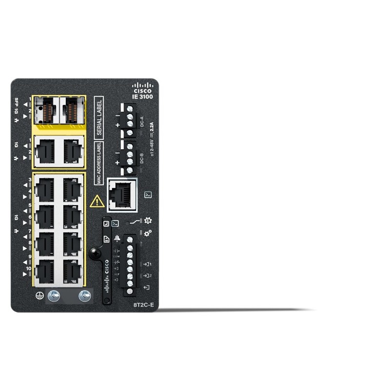 Cisco Catalyst IE-3100-8T2C-E switch di rete Gestito L2 Gigabit Ethernet (10 100 1000) Nero