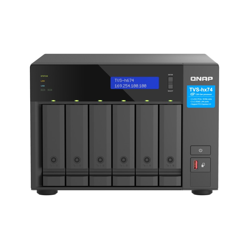 QNAP TVS-H674 NAS Tower Collegamento ethernet LAN Nero i5-12400