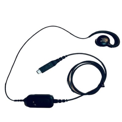 Zebra USB-C Wired Headset for PTT + VoIP w  rotating ear piece for right left ear wearing. Includes built Auricolare Cablato A