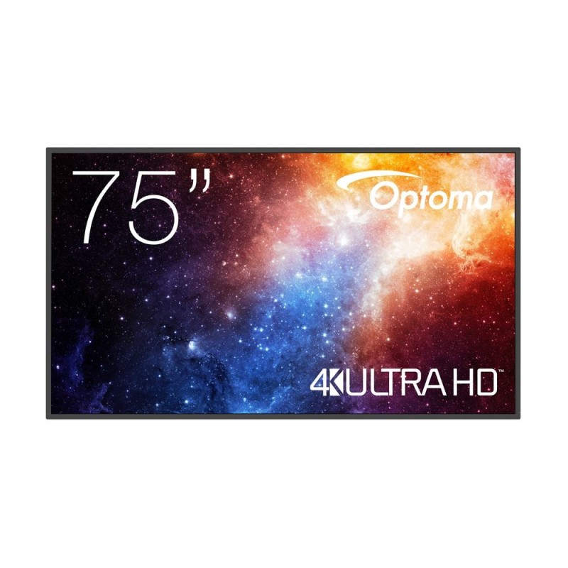 Optoma N3751K Pannello piatto per segnaletica digitale 190,5 cm (75") LED Wi-Fi 450 cd m² 4K Ultra HD Nero Android 11 24 7