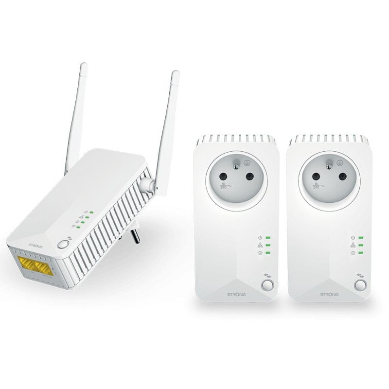 Strong Powerline WiFi 600 Triple Pack V2 600 Mbit s Collegamento ethernet LAN Wi-Fi Bianco 3 pz