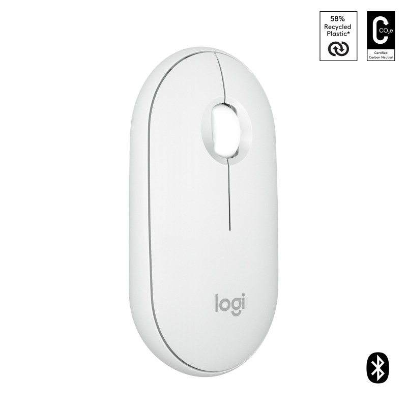 Logitech Pebble 2 M350s mouse Ambidestro RF senza fili + Bluetooth Ottico 4000 DPI