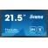 iiyama TF2238MSC-B1 visualizzatore di messaggi Pannello A digitale 55,9 cm (22") LED 600 cd m² Full HD Nero Touch screen