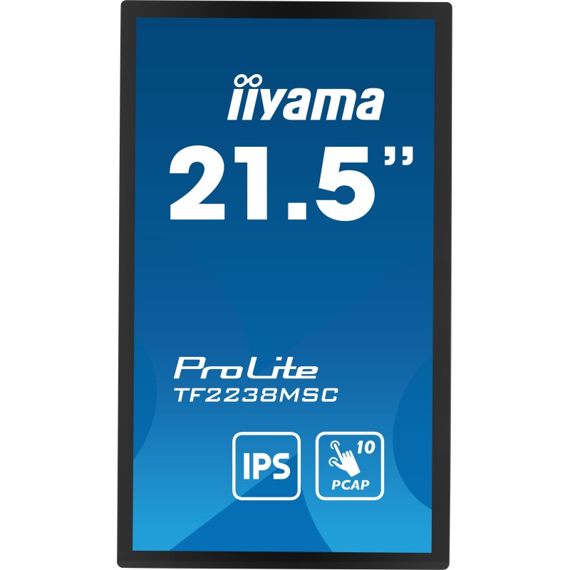 iiyama TF2238MSC-B1 visualizzatore di messaggi Pannello A digitale 55,9 cm (22") LED 600 cd m² Full HD Nero Touch screen