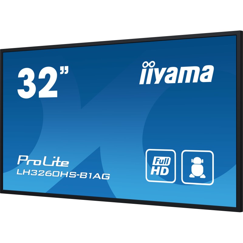 iiyama LH3260HS-B1AG visualizzatore di messaggi Pannello A digitale 80 cm (31.5") LED Wi-Fi 500 cd m² Full HD Nero Processore