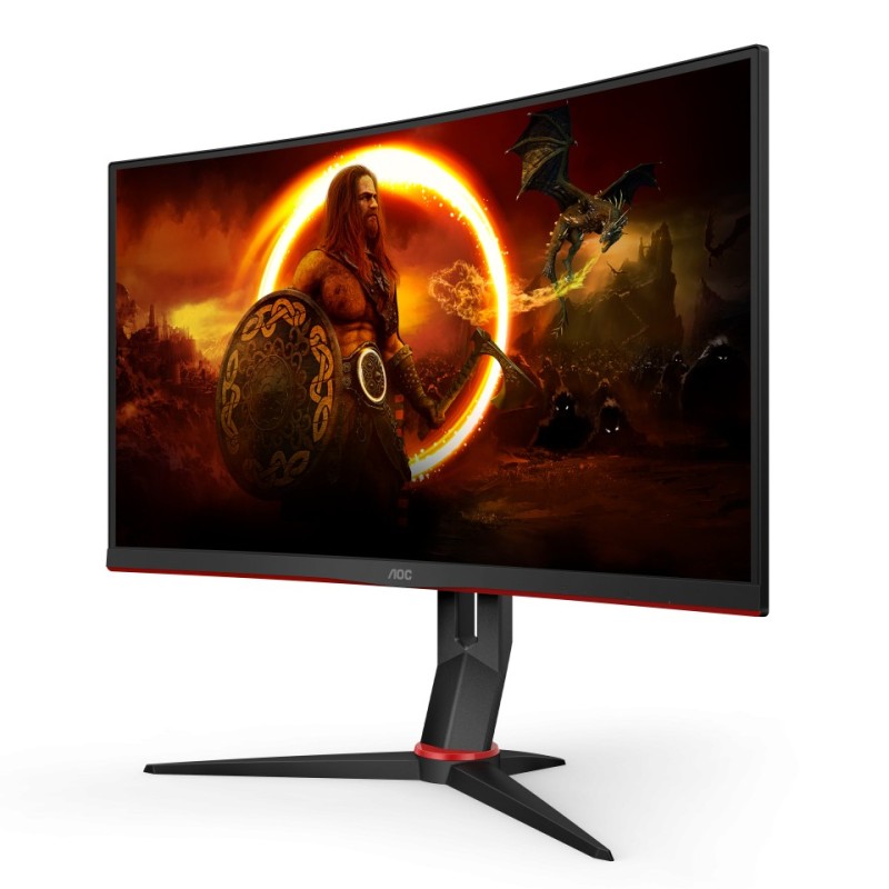 AOC CQ27G2S BK Monitor PC 68,6 cm (27") 2560 x 1440 Pixel Quad HD Nero, Rosso