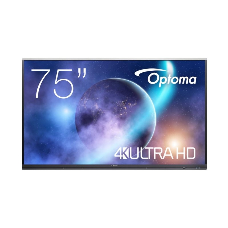 Optoma 5752RK+ Pannello piatto interattivo 190,5 cm (75") LED 400 cd m² 4K Ultra HD Nero Touch screen Processore integrato