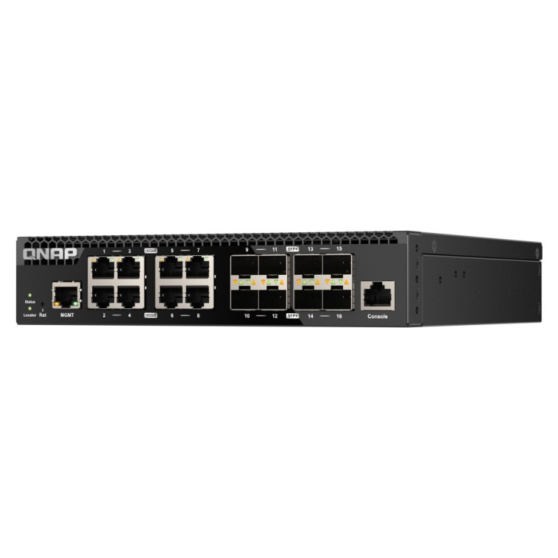 QNAP QSW-M3216R-8S8T switch di rete Gestito L2 L3 10G Ethernet (100 1000 10000) 1U Nero