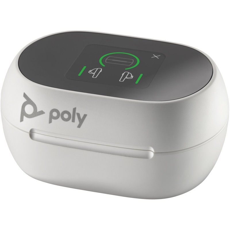 POLY Auricolari bianco sabbia Voyager Free 60+ UC M + Adattatore BT700 USB-C + Custodia di ricarica touchscreen