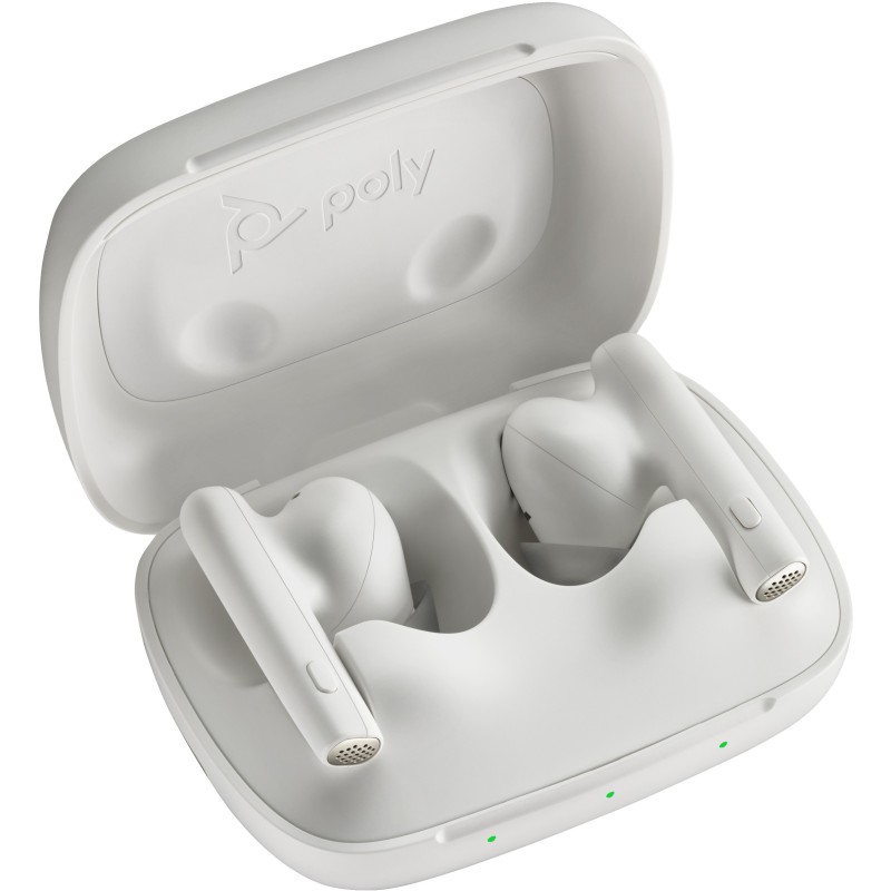 POLY Auricolari bianco sabbia Voyager Free 60 UC + Adattatore BT700 USB-A + Custodia per ricarica di base