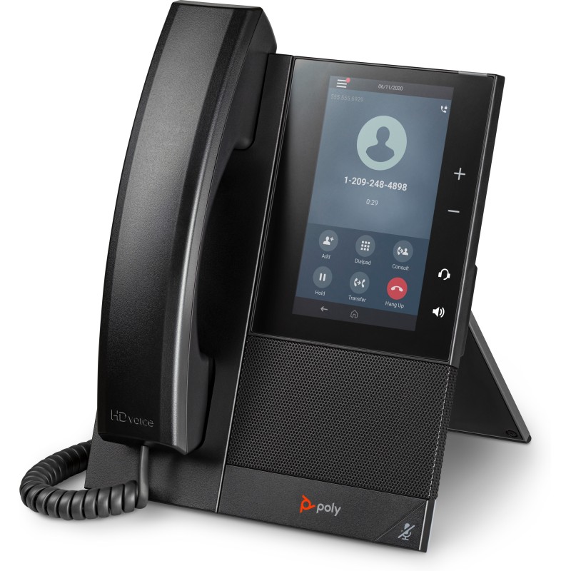POLY Telefono multimediale aziendale CCX 505 con Open SIP e abilitato per PoE
