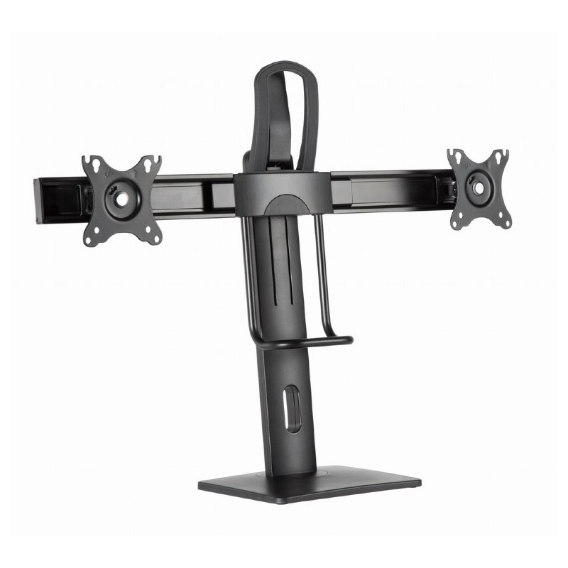 Gembird MS-D2-01 supporto da tavolo per Tv a schermo piatto 68,6 cm (27") Nero Scrivania