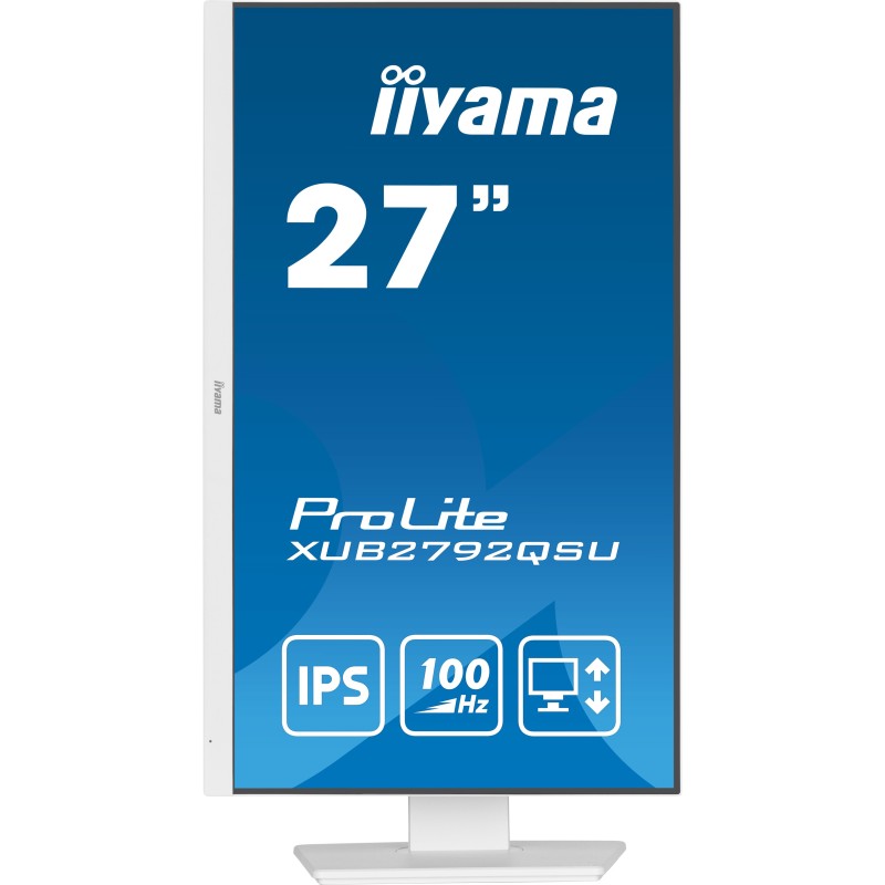 iiyama ProLite XUB2792QSU-W6 Monitor PC 68,6 cm (27") 2560 x 1440 Pixel Wide Quad HD LED Bianco