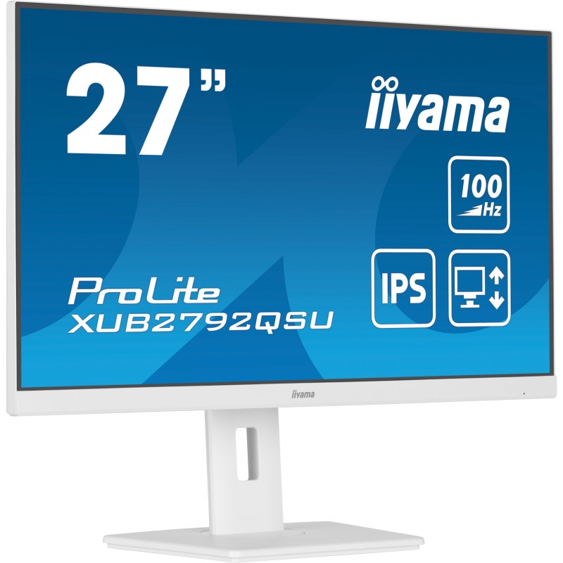 iiyama ProLite XUB2792QSU-W6 Monitor PC 68,6 cm (27") 2560 x 1440 Pixel Wide Quad HD LED Bianco