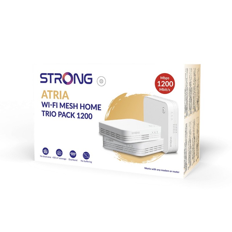 Strong WI-FI MESH HOME TRIO PACK 1200 Dual-band (2.4 GHz 5 GHz) Wi-Fi 5 (802.11ac) Bianco 3 Interno