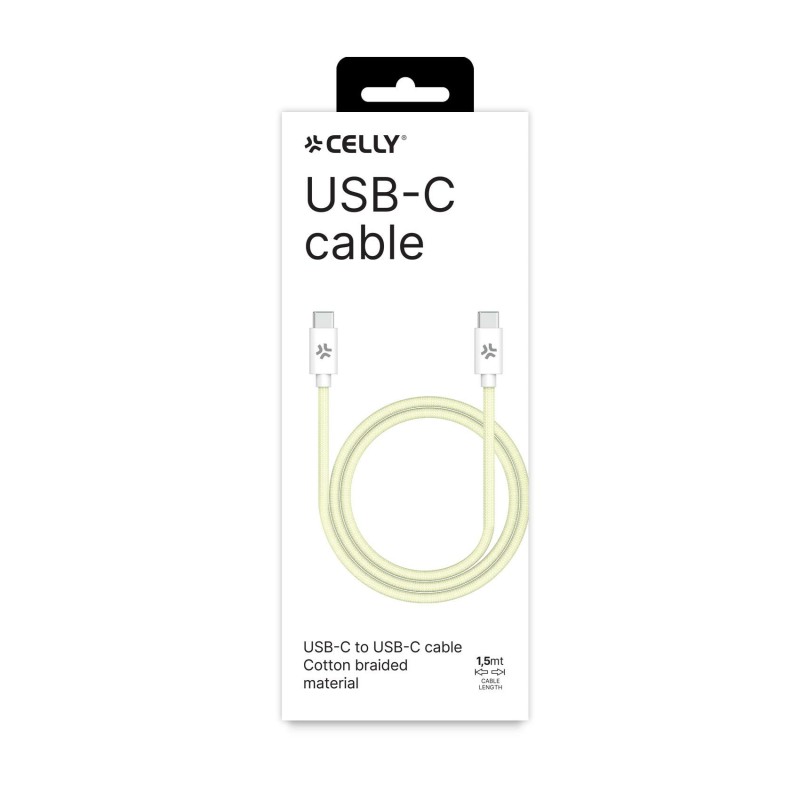 Celly USBCUSBCCOTTYL cavo USB 1,5 m USB C Bianco, Giallo