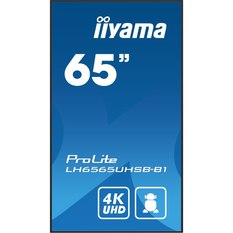 iiyama ProLite Pannello piatto per segnaletica digitale 163,8 cm (64.5") LCD Wi-Fi 500 cd m² 4K Ultra HD Nero Processore