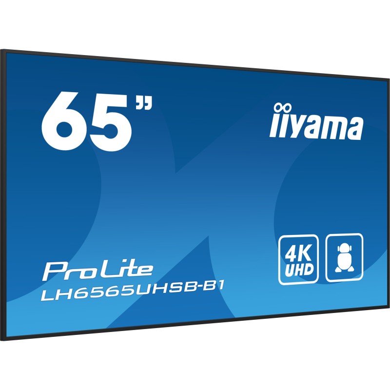 iiyama ProLite Pannello piatto per segnaletica digitale 163,8 cm (64.5") LCD Wi-Fi 500 cd m² 4K Ultra HD Nero Processore