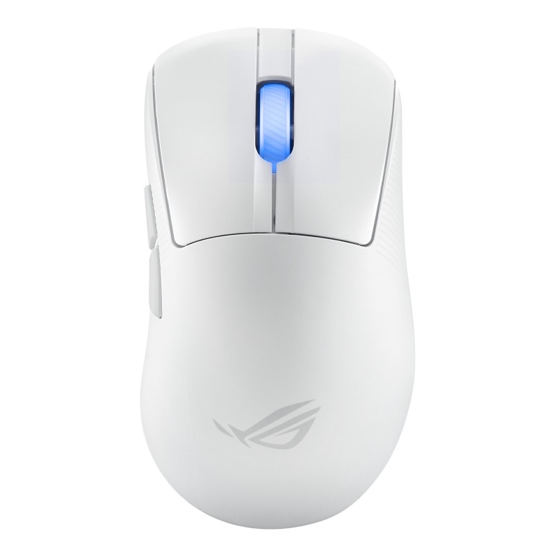 ASUS ROG Keris II Ace Wireless AimPoint White mouse Mano destra RF Wireless + Bluetooth + USB Type-A Ottico 42000 DPI