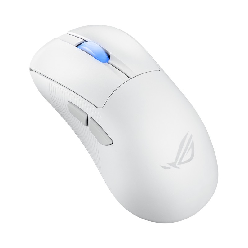 ASUS ROG Keris II Ace Wireless AimPoint White mouse Mano destra RF Wireless + Bluetooth + USB Type-A Ottico 42000 DPI