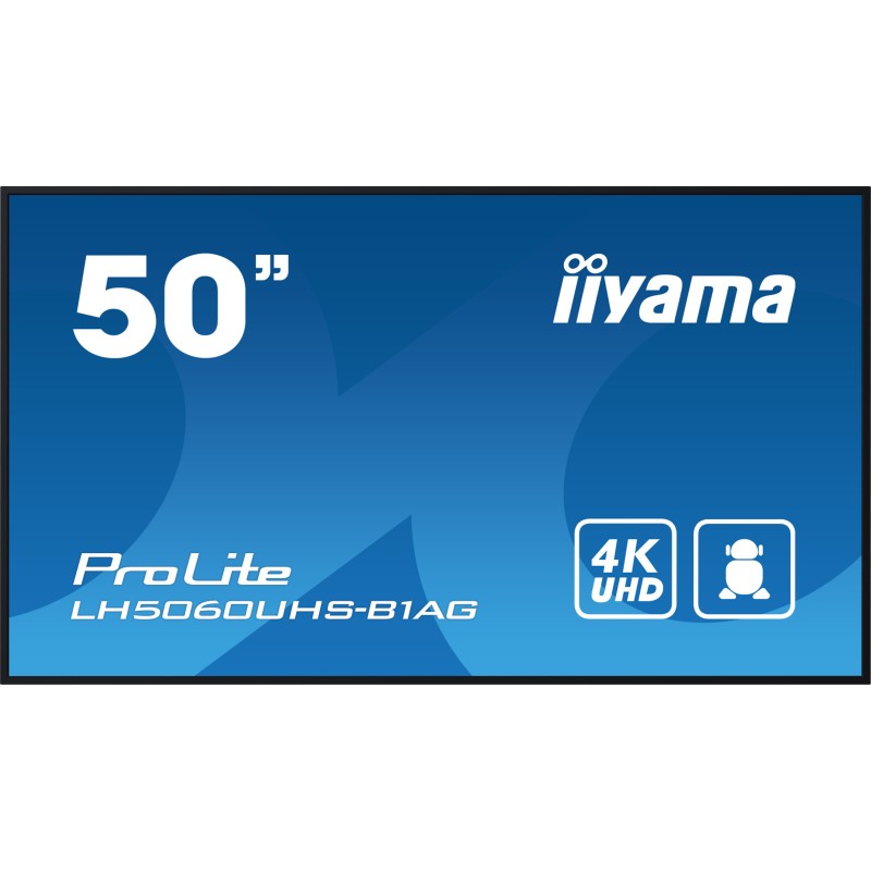 iiyama LH5060UHS-B1AG visualizzatore di messaggi Pannello A digitale 125,7 cm (49.5") LED Wi-Fi 500 cd m² 4K Ultra HD Nero