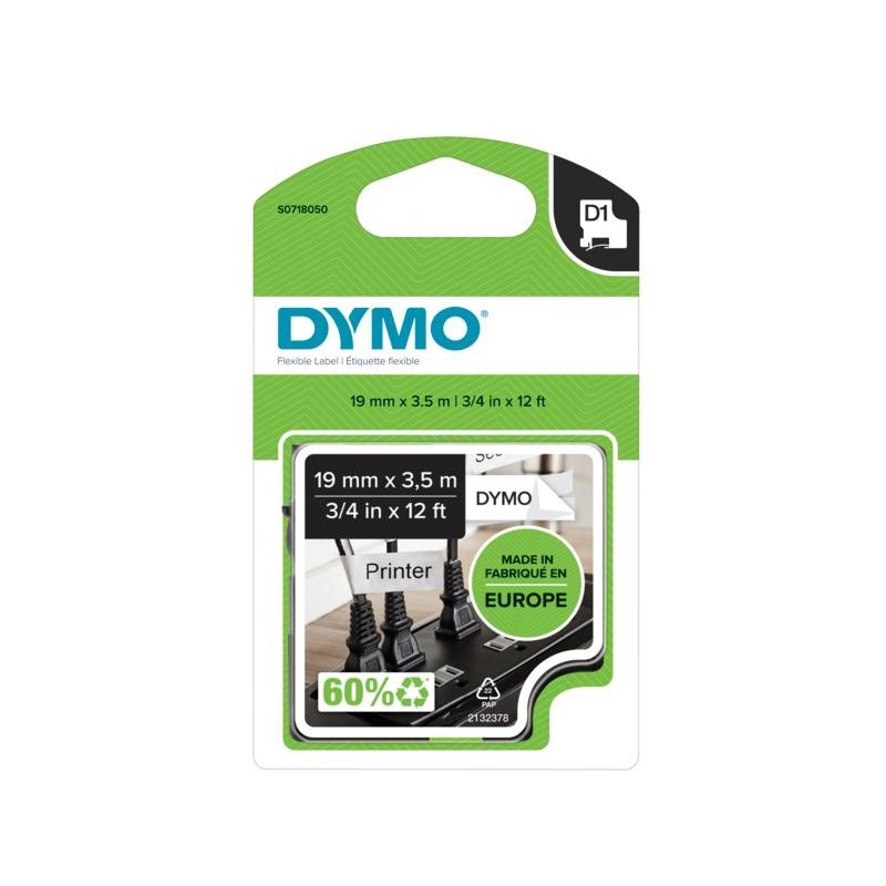 DYMO D1 - Durable Etichette - Nero su bianco - 19mm x 5.5m