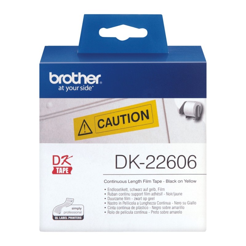 Brother DK-22606 nastro per etichettatrice Nero su giallo