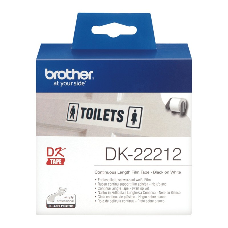 Brother DK-22212 nastro per etichettatrice Nero su bianco