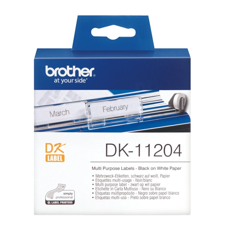 Brother DK-11204 nastro per etichettatrice Nero su bianco