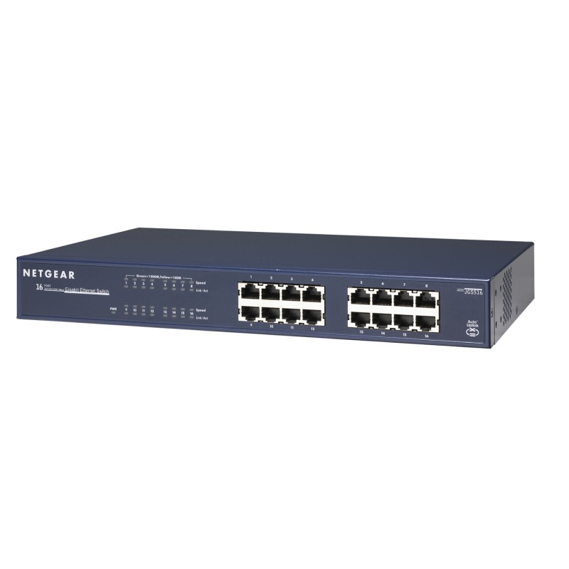 NETGEAR JGS516 Non gestito Blu