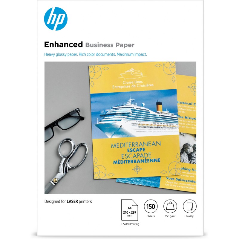 HP Confezione da 150 fogli carta professionale per stampe laser lucida 150 g m² A4 210 x 297 mm