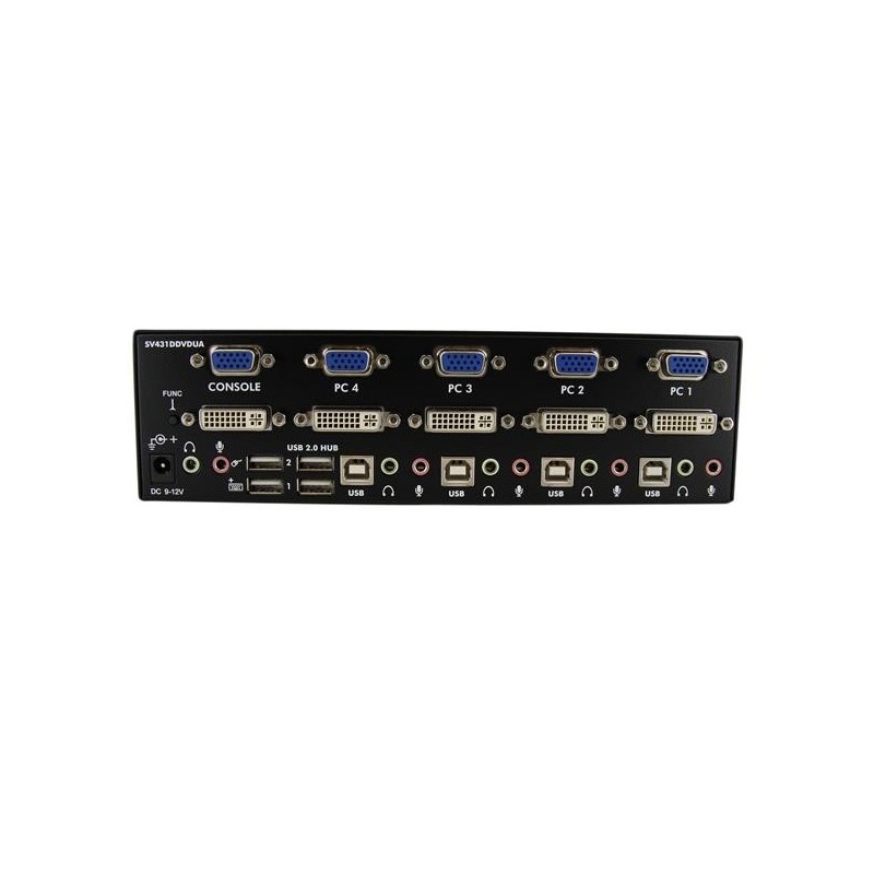 StarTech.com Switch KVM doppio monitor VGA DVI 4 porte USB con audio e hub USB 2.0