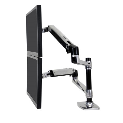 Ergotron LX Series Dual Stacking Arm 61 cm (24") Argento Scrivania