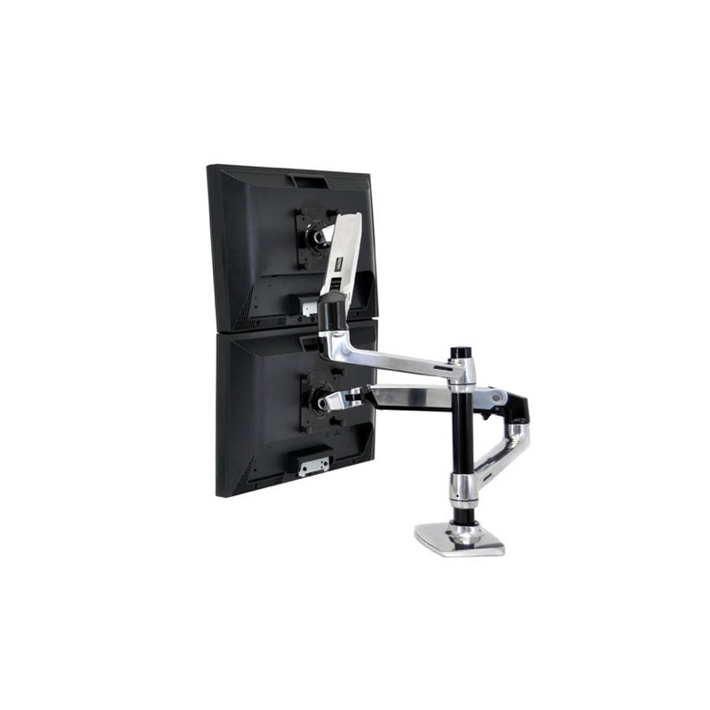 Ergotron LX Series Dual Stacking Arm 61 cm (24") Argento Scrivania