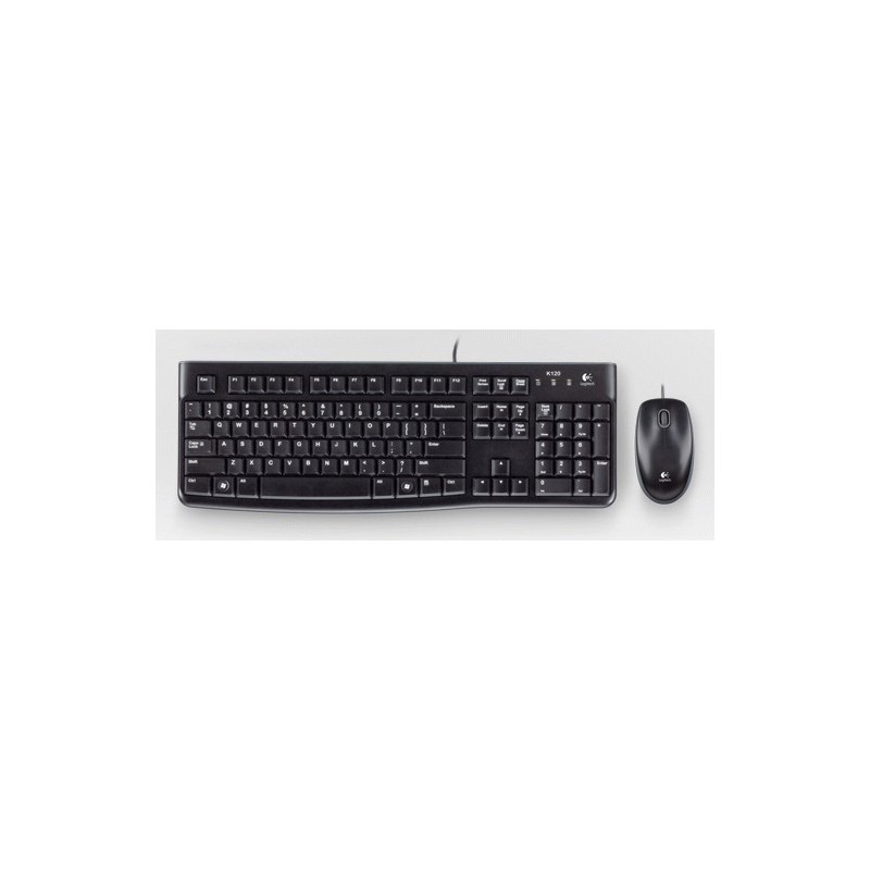 Logitech Desktop MK120 tastiera Mouse incluso USB QWERTZ Tedesco Nero