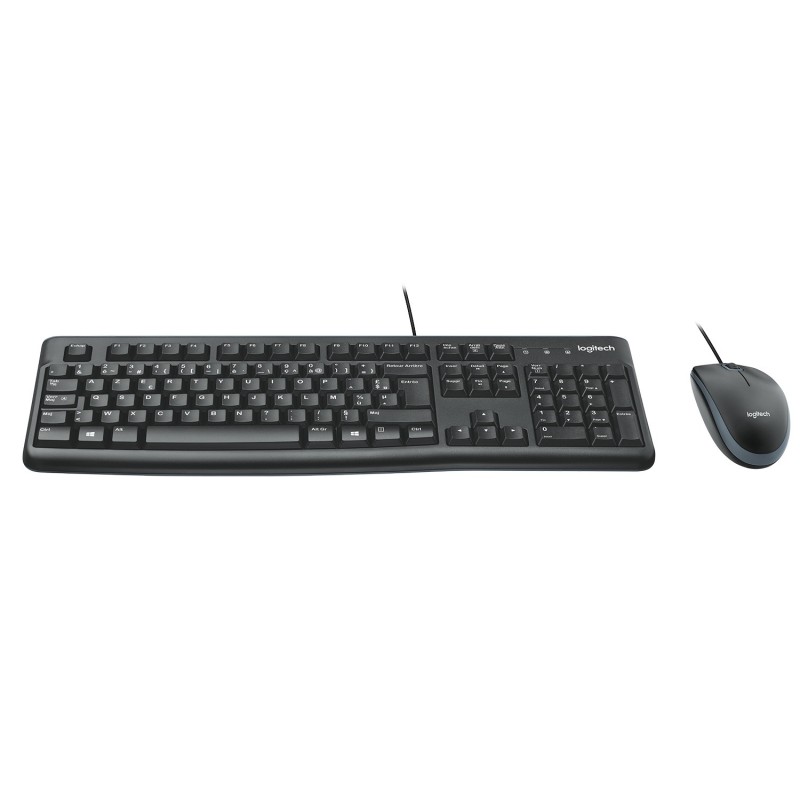 Logitech Desktop MK120 tastiera Mouse incluso USB AZERTY Belga Nero