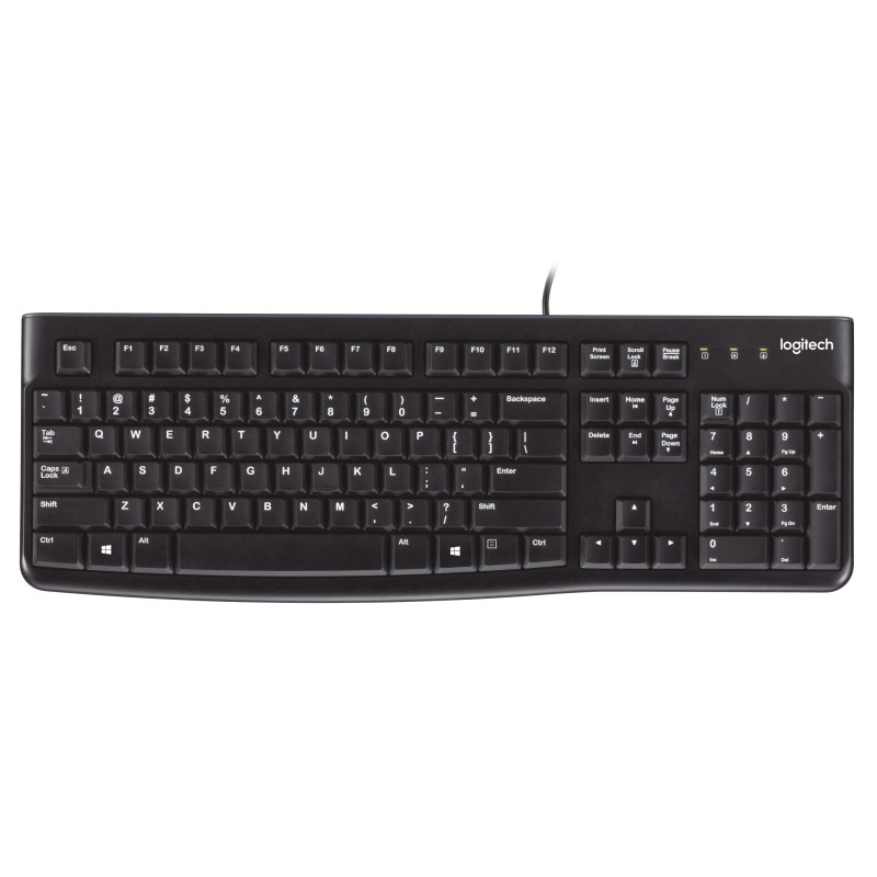 Logitech K120 Corded Keyboard tastiera USB QWERTY US International Nero