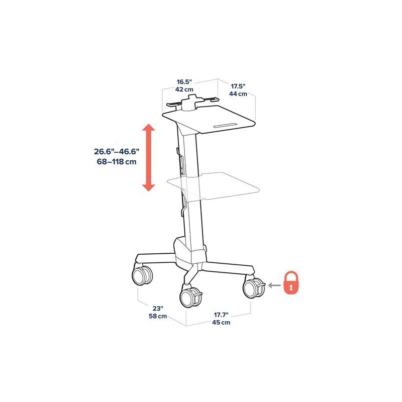 Ergotron Neo-Flex Laptop Cart Grigio Computer portatile Carrello trolley multimediale