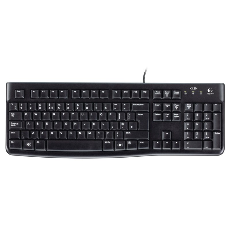 Logitech K120 Corded Keyboard tastiera USB QWERTZ Ceco Nero