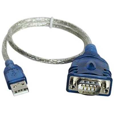 Atlantis Land P006-U1SP-9M-TBL cavo seriale Blu, Argento, Trasparente USB tipo A DB-9