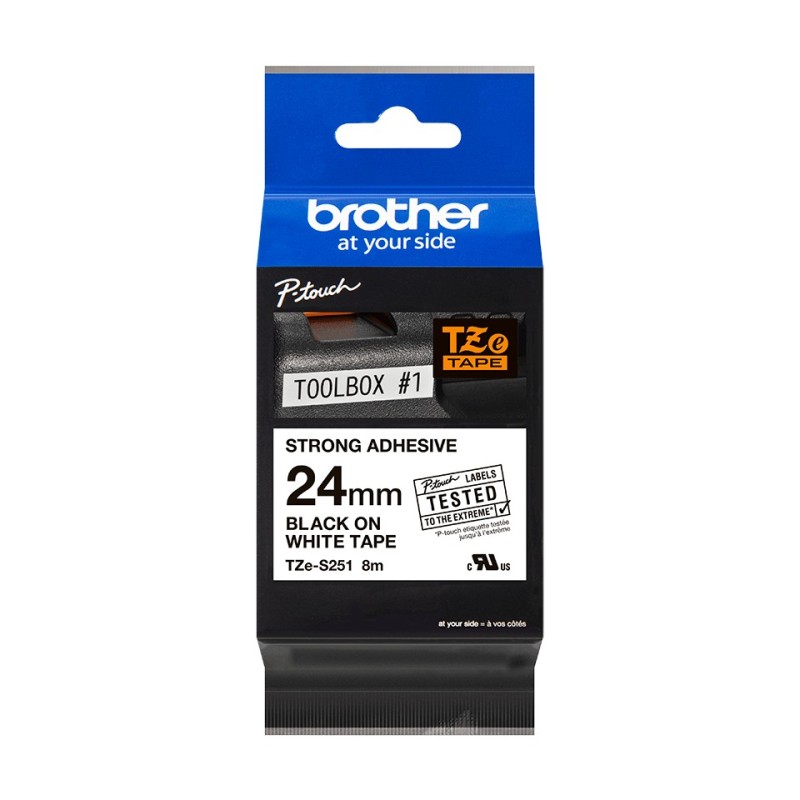 Brother TZE-S251 nastro per etichettatrice Nero su bianco TZ